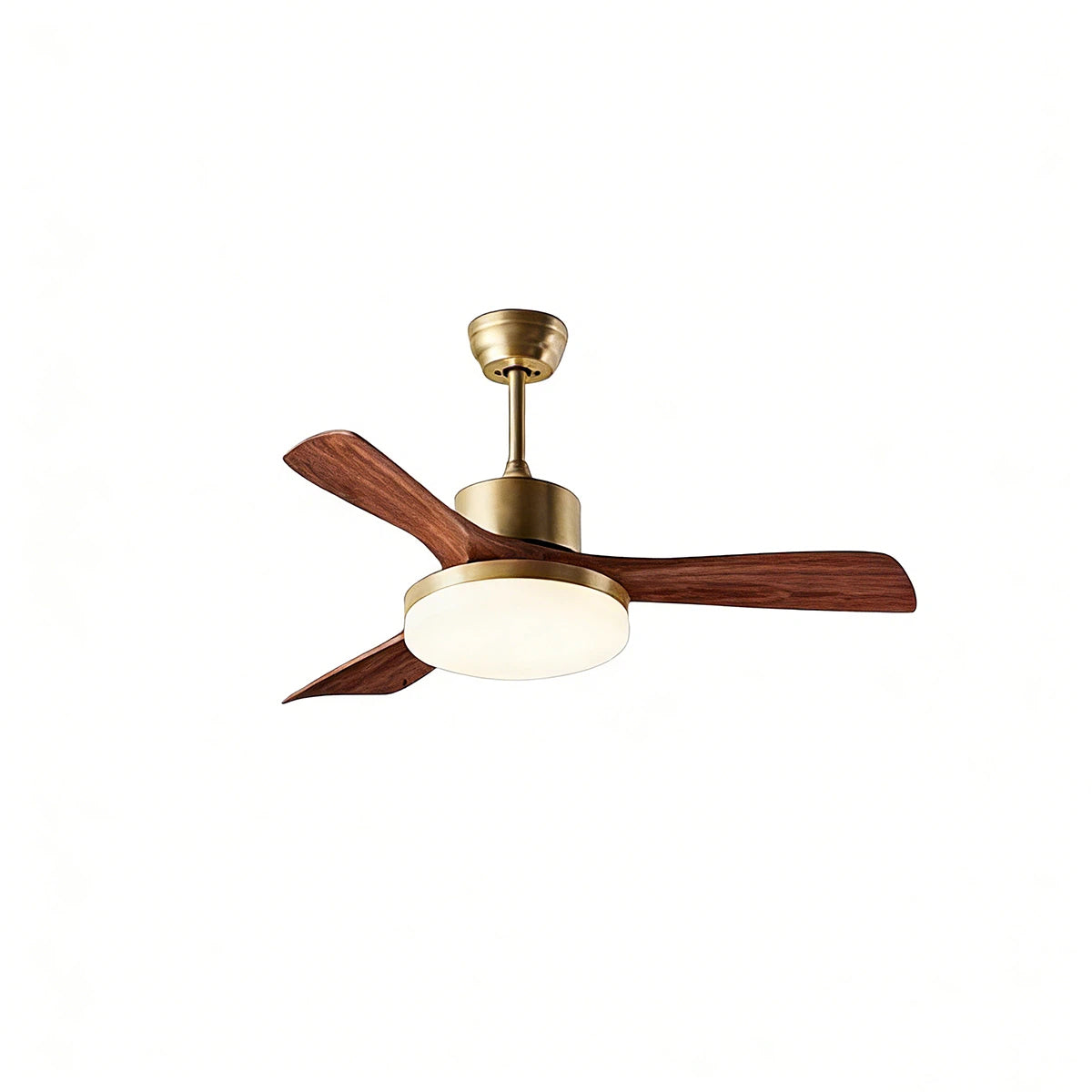 Modern Ceiling Fan With Light: Retro Walnut Fan & Soft Breeze Design