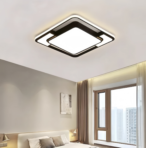 Modern Square Black Ceiling Light | LED, Dimmable, Perfect for Any Roo - motivodecor.com