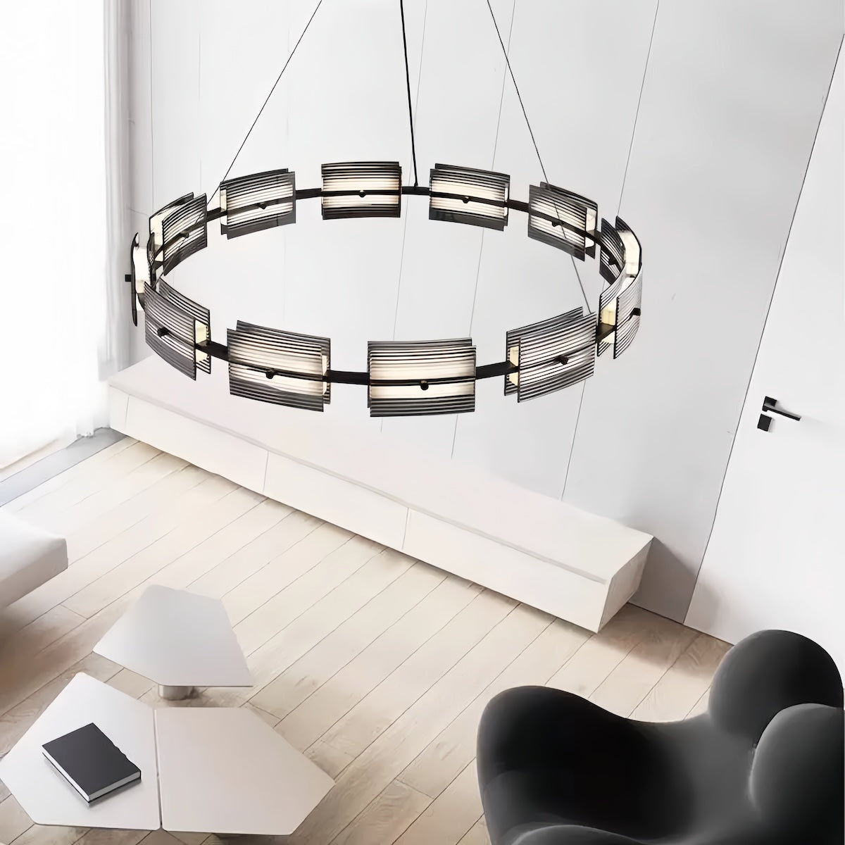 Art Deco Chandelier | Modern Glass Pendant Light for Dining & Bar