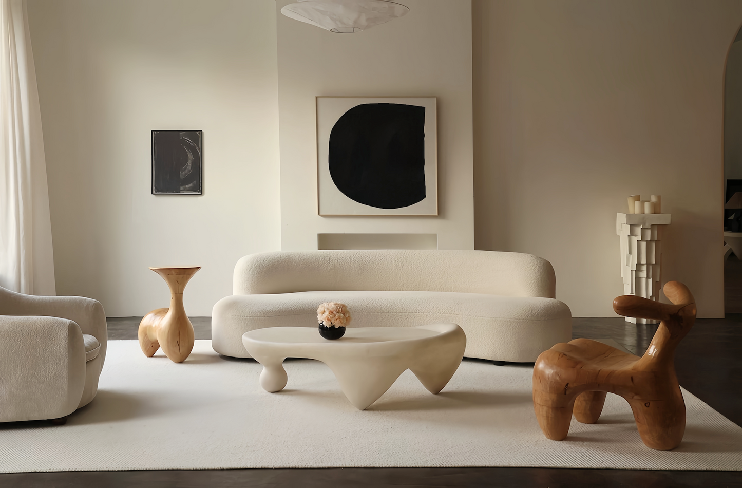 Snail-Shaped Coffee Table - Unique Artistic Wabi-Sabi Style Sculpture
