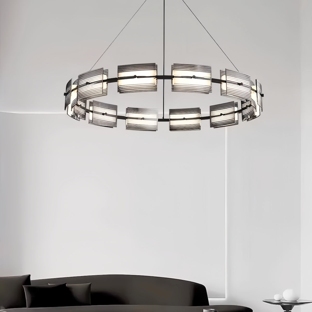 Art Deco Chandelier | Modern Glass Pendant Light for Dining & Bar
