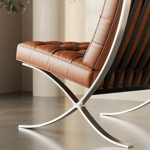 Barcelona Chair | Luxurious Black & Brown Leather Iconic Design - motivodecor.com