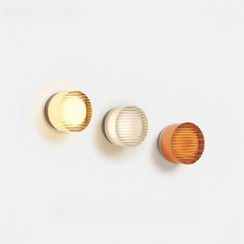 Acrylic Round Lounge Wall Lights - Amber, Clear, Smoke Shades - motivodecor.com