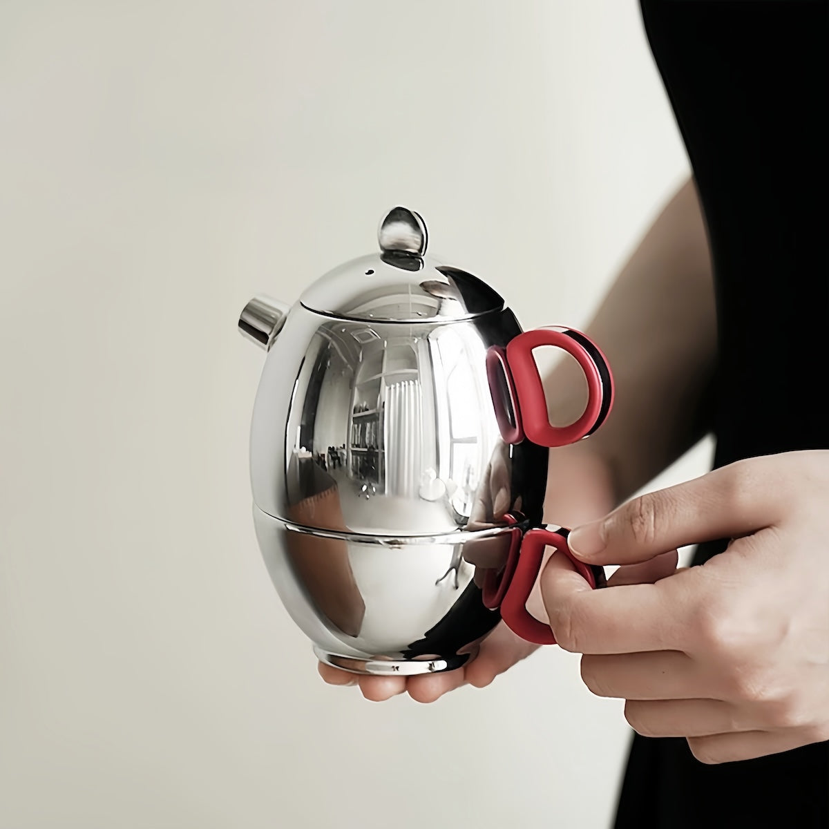 Teapot Set – Elegant Letter-shaped Stainless Steel Design for Stylish Tea Moments