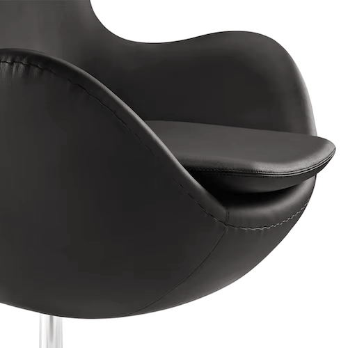 Egg Chair with stool in leather - motivodecor.com