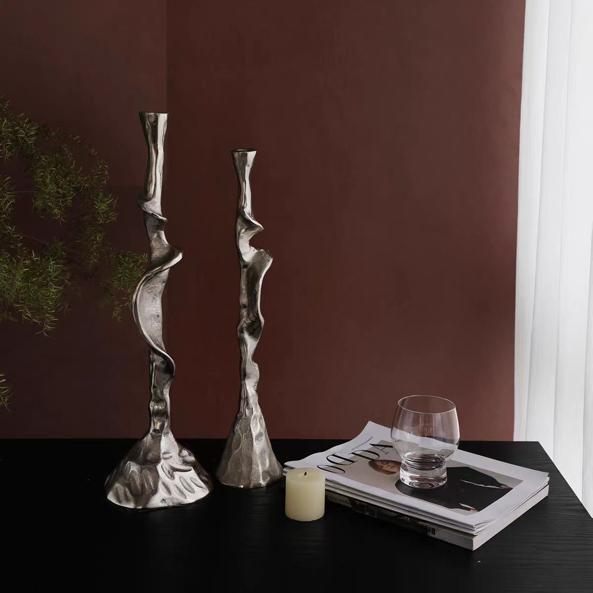Light Luxury Minimalist Metal Candlestick for Home & Table Decor