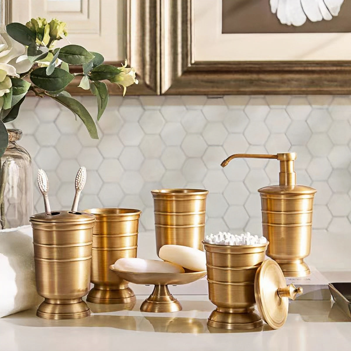 All-Brass Bathroom Set 
