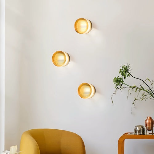 Acrylic Round Lounge Wall Lights - Amber, Clear, Smoke Shades - motivodecor.com