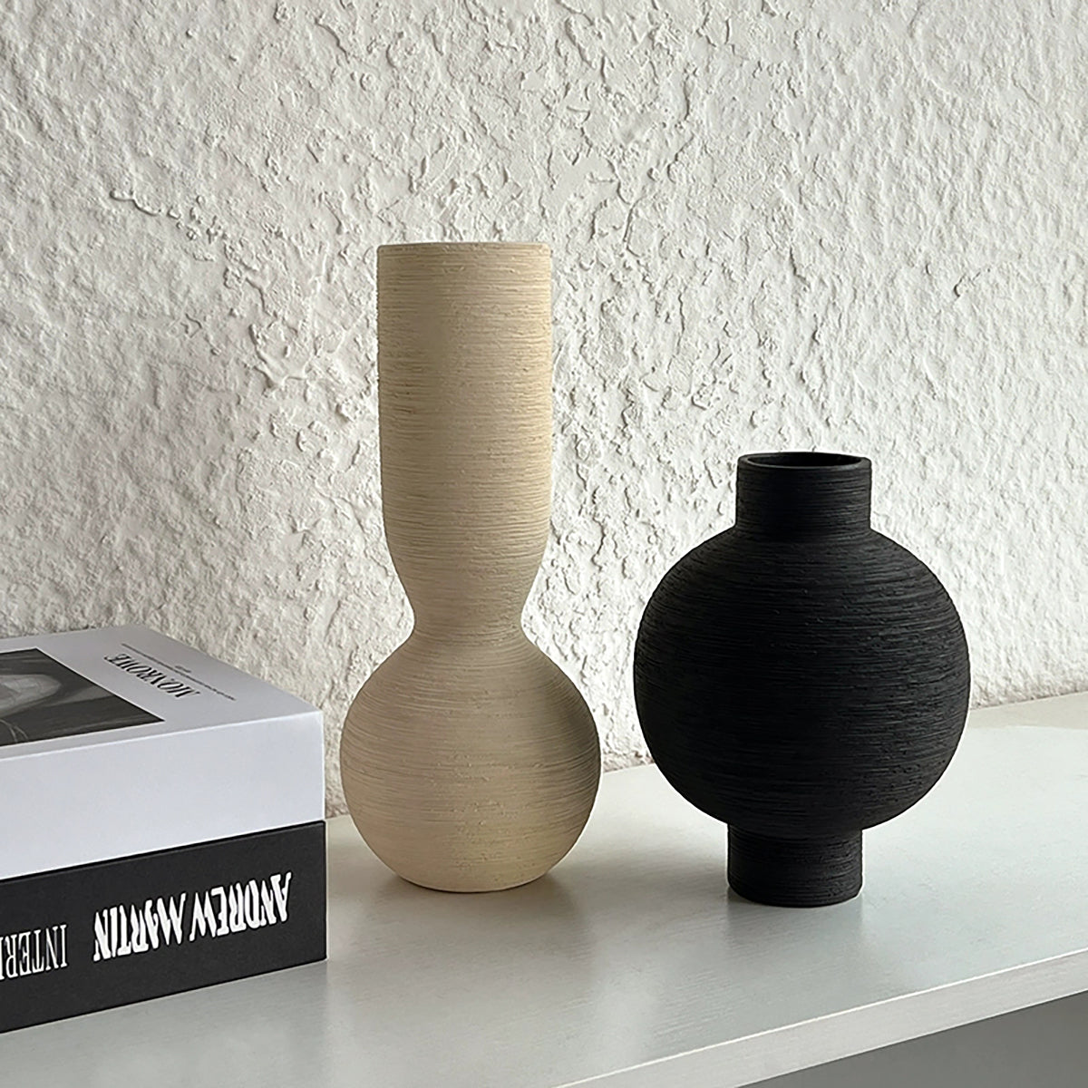 Ceramic Vase - Modern Home Decor with Sleek, Brushed Finish for Elegant Spaces