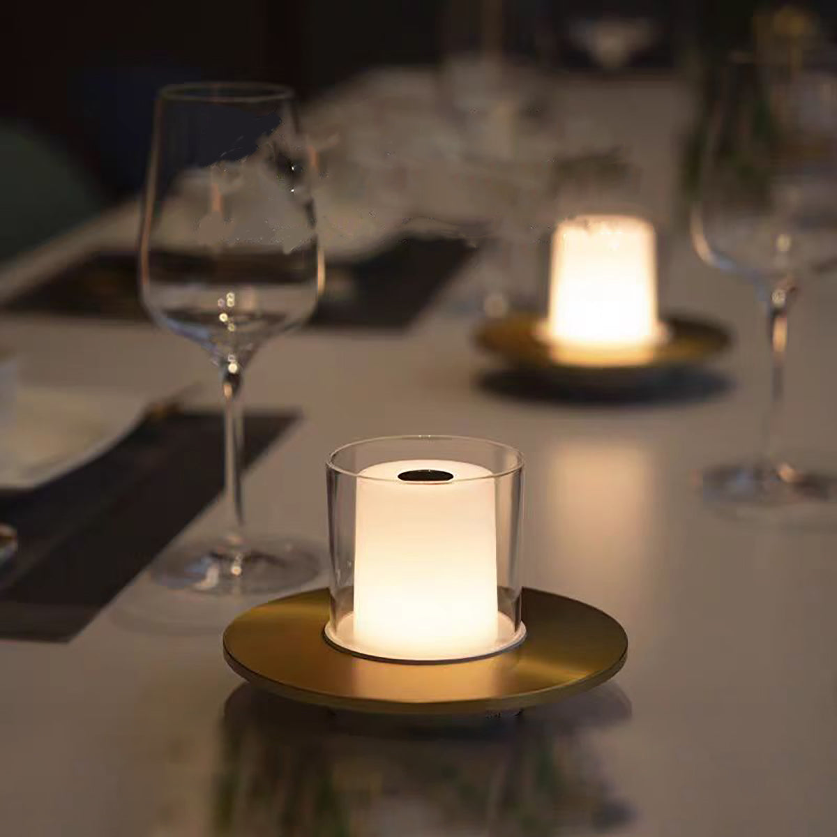 Night Lamp - Rechargeable Ambience Candle Lamp for Dining & Outdoors
