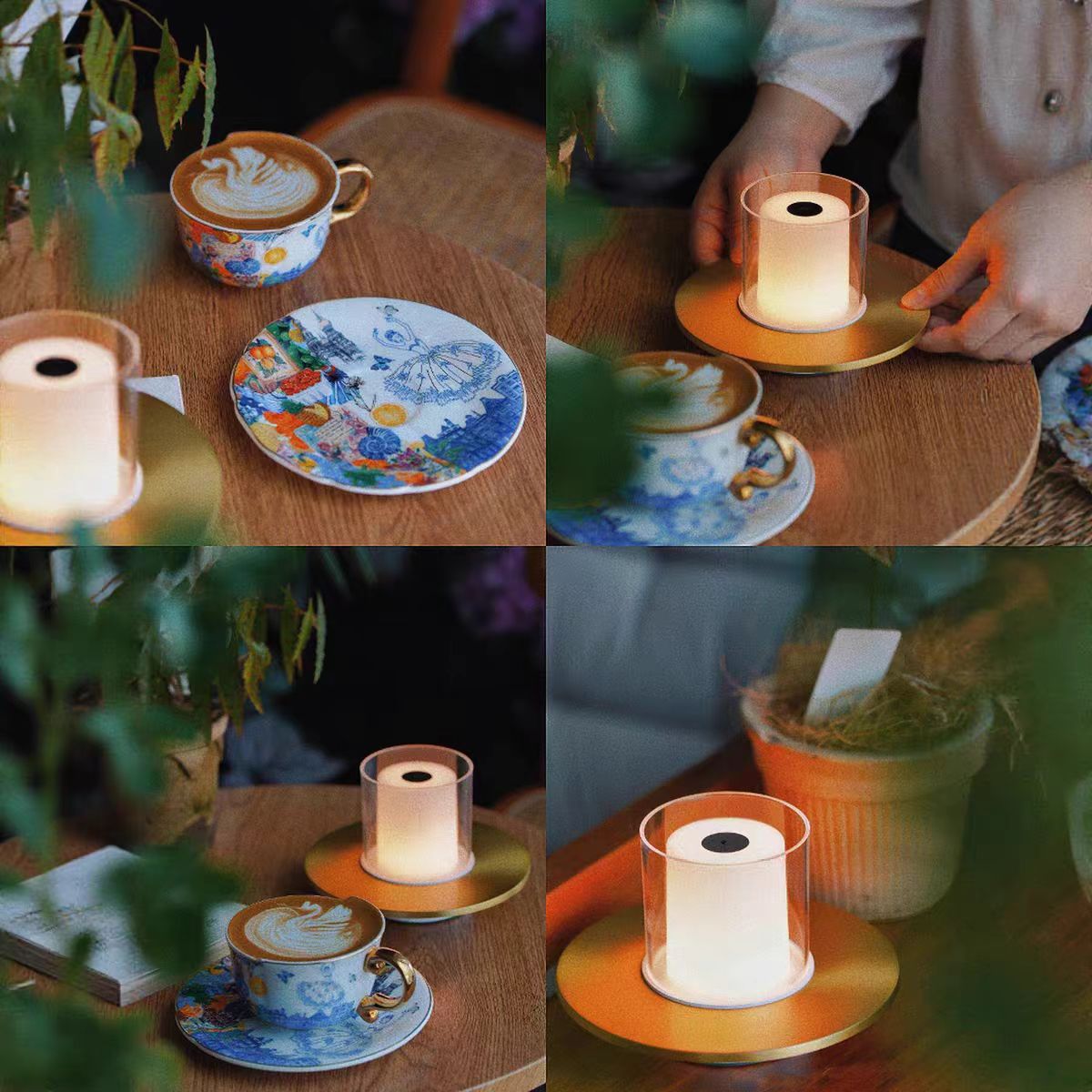 Night Lamp - Rechargeable Ambience Candle Lamp for Dining & Outdoors