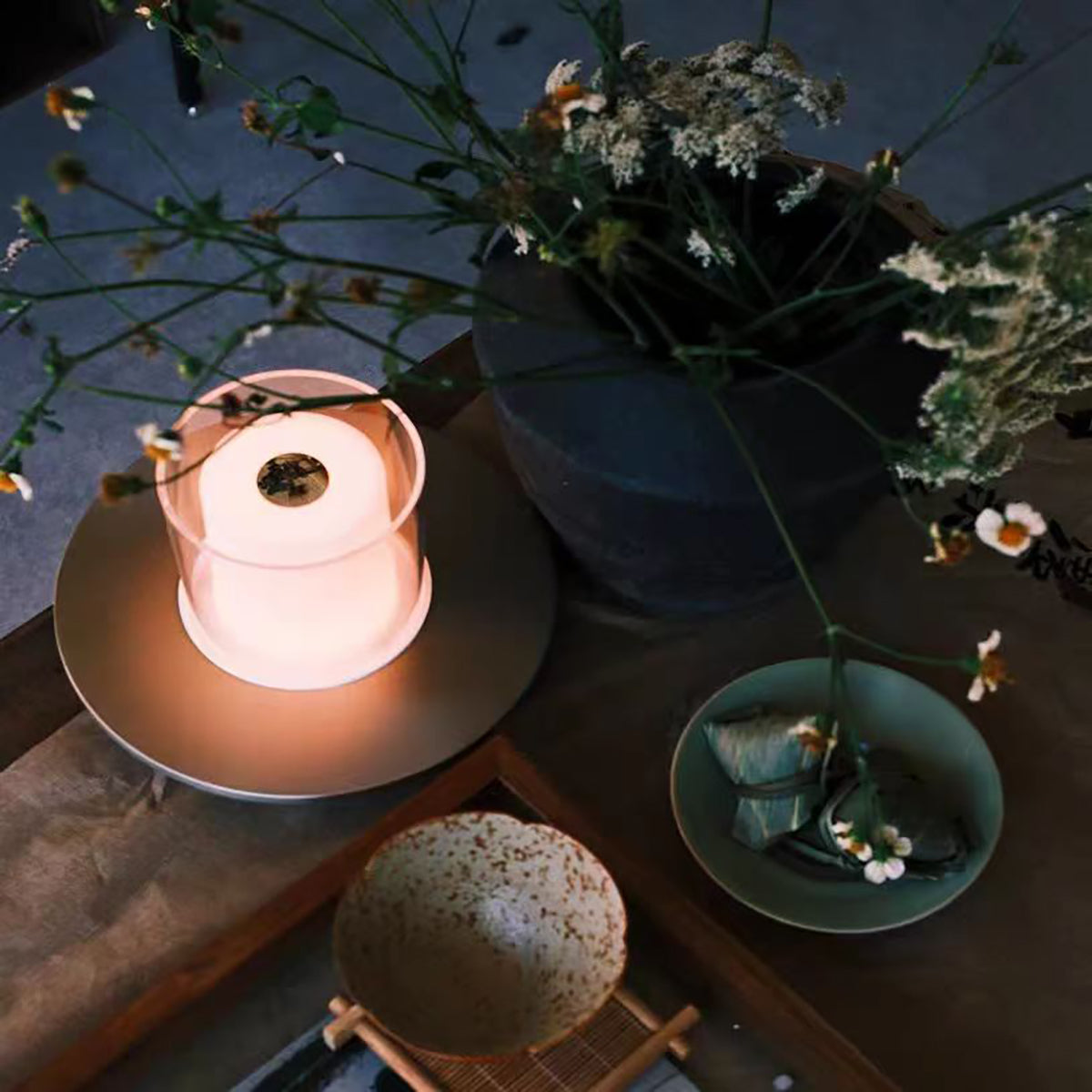 Night Lamp - Rechargeable Ambience Candle Lamp for Dining & Outdoors