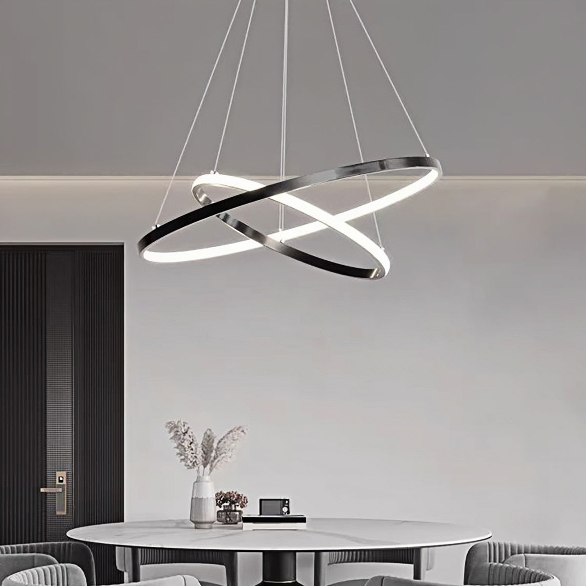 Brass Pendant Light - Modern Ring Pendant Lighting for Living & Dining
