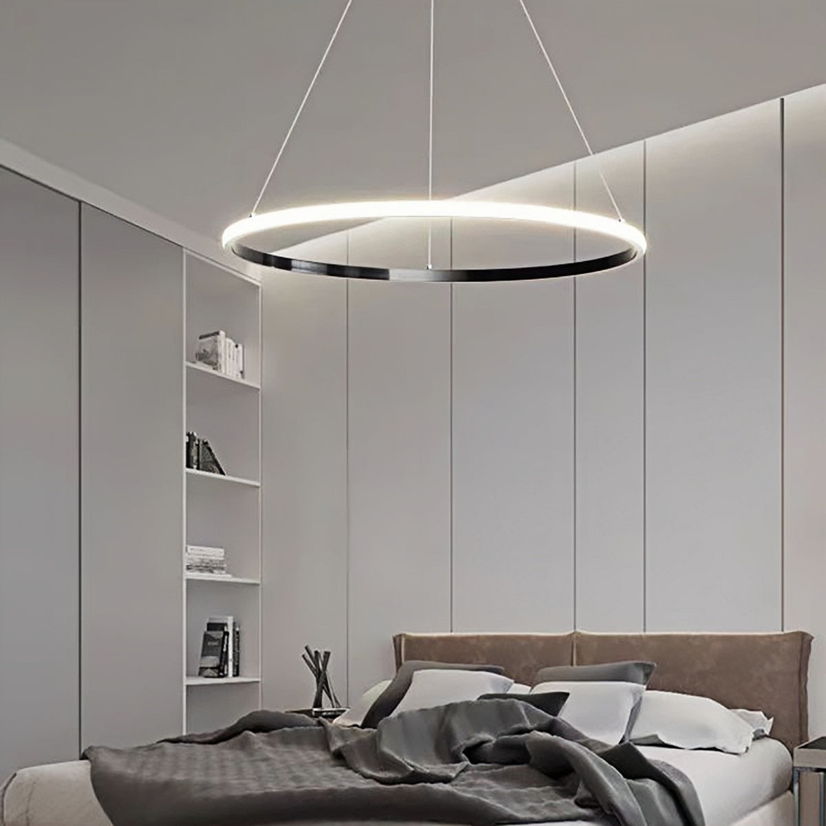 Brass Pendant Light - Modern Ring Pendant Lighting for Living & Dining