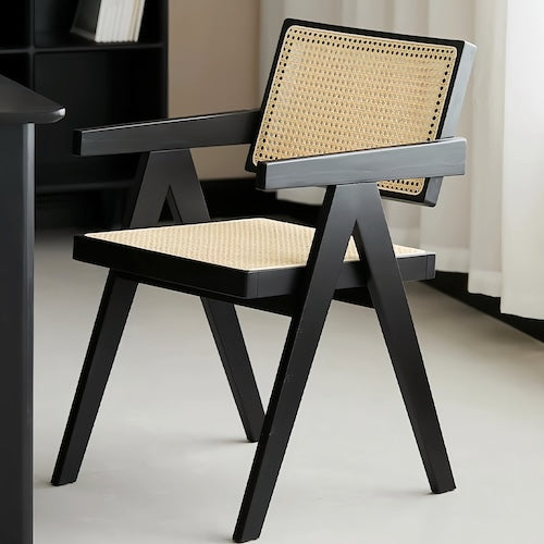 Black Chandigarh Rattan Chair - motivodecor.com