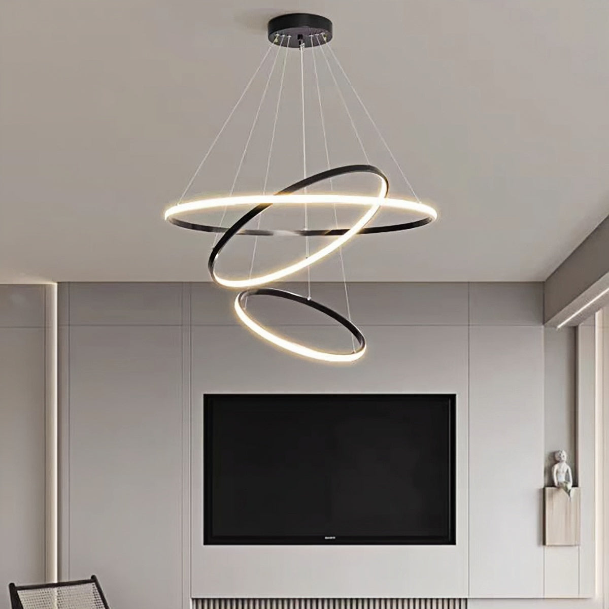 Brass Pendant Light - Modern Ring Pendant Lighting for Living & Dining