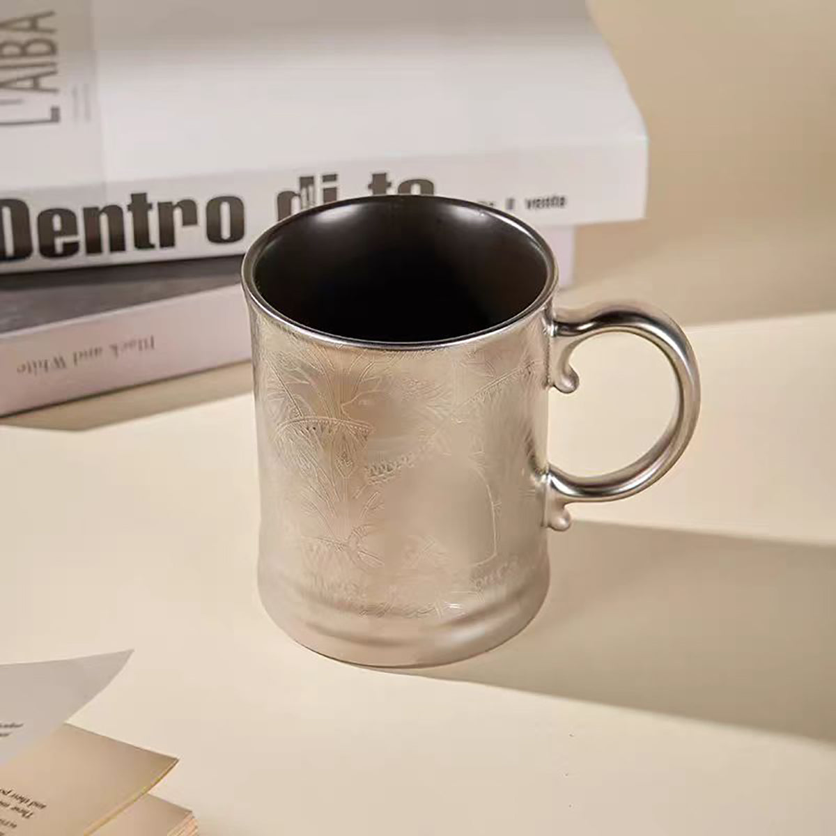 Ceramic Coffee Cup - Vintage Cat Silhouette Mug for Coffee & Tea