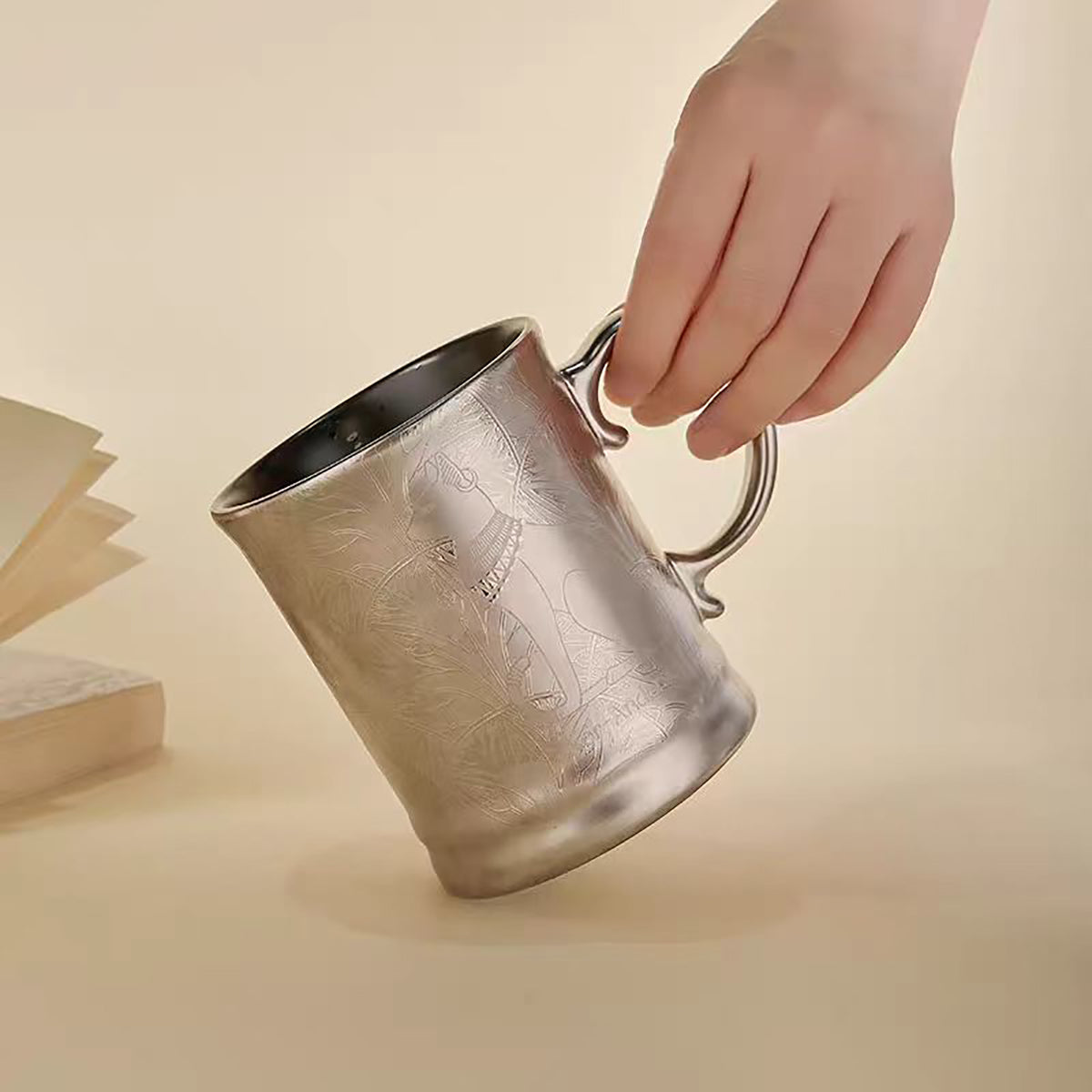 Ceramic Coffee Cup - Vintage Cat Silhouette Mug for Coffee & Tea