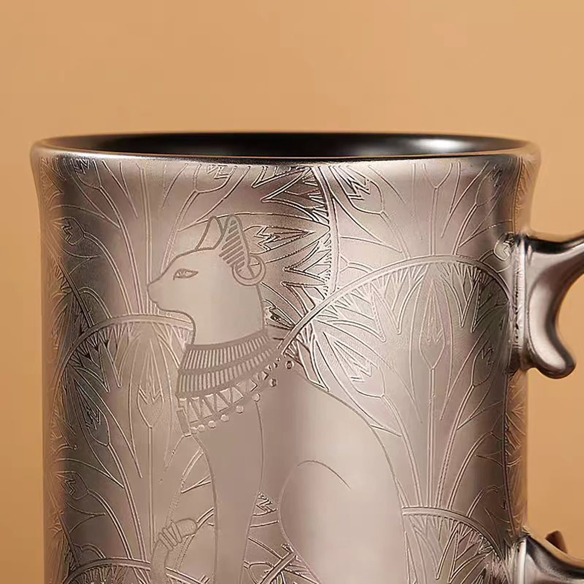 Ceramic Coffee Cup - Vintage Cat Silhouette Mug for Coffee & Tea