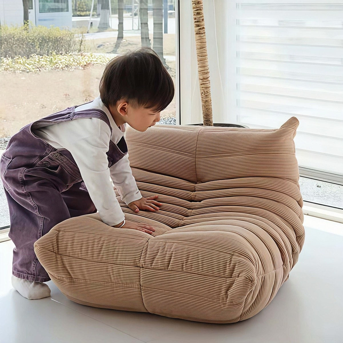 Khaki Kids’ Bean Bag Chair, Perfect for Toddlers