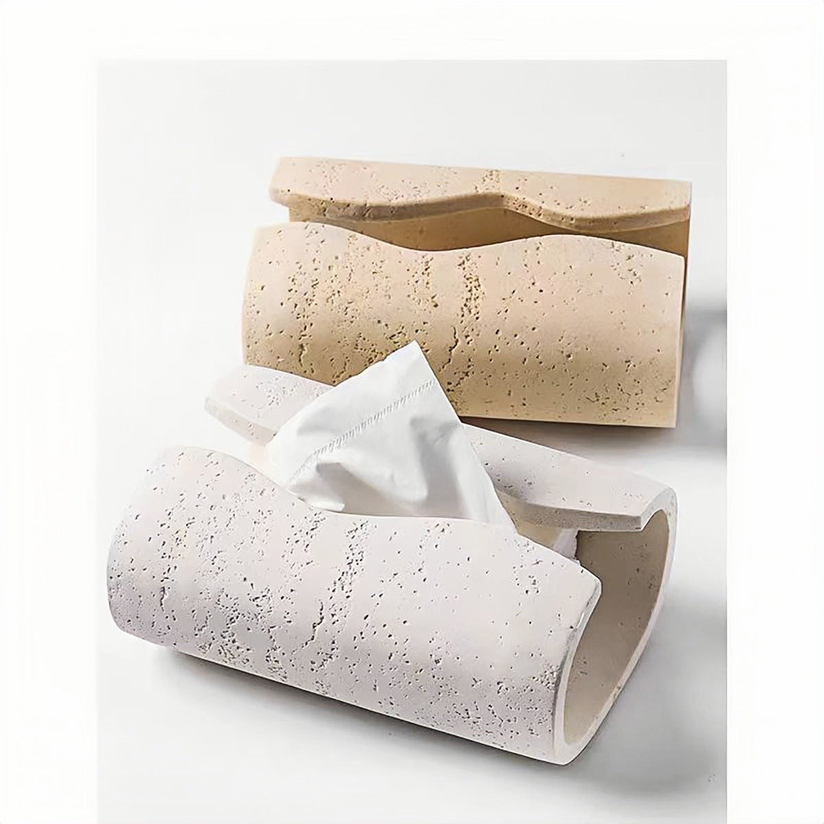 Travertine Luxury Wabi-Sabi Style Desktop Storage Organizer