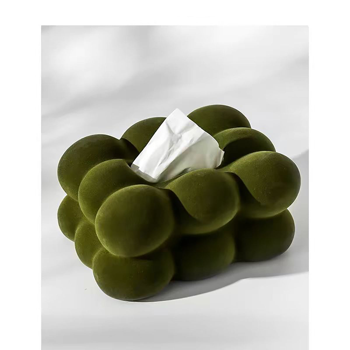 Luxury Velvet Ceramic Tissue Box  Desktop Decor