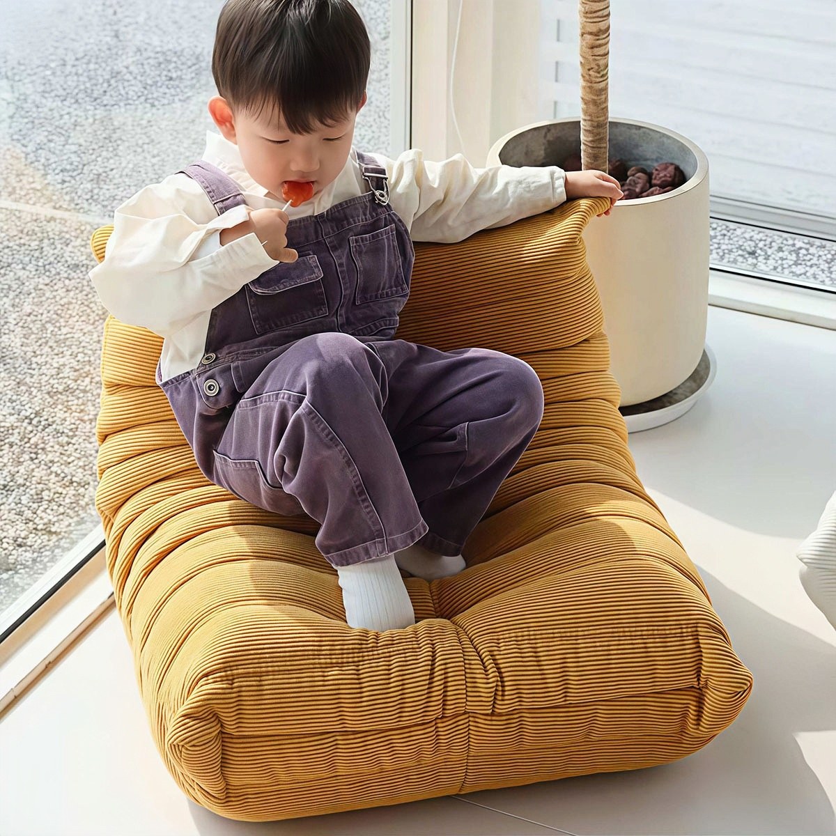 Yellow Kids’ Bean Bag Chair, Perfect for Toddlers