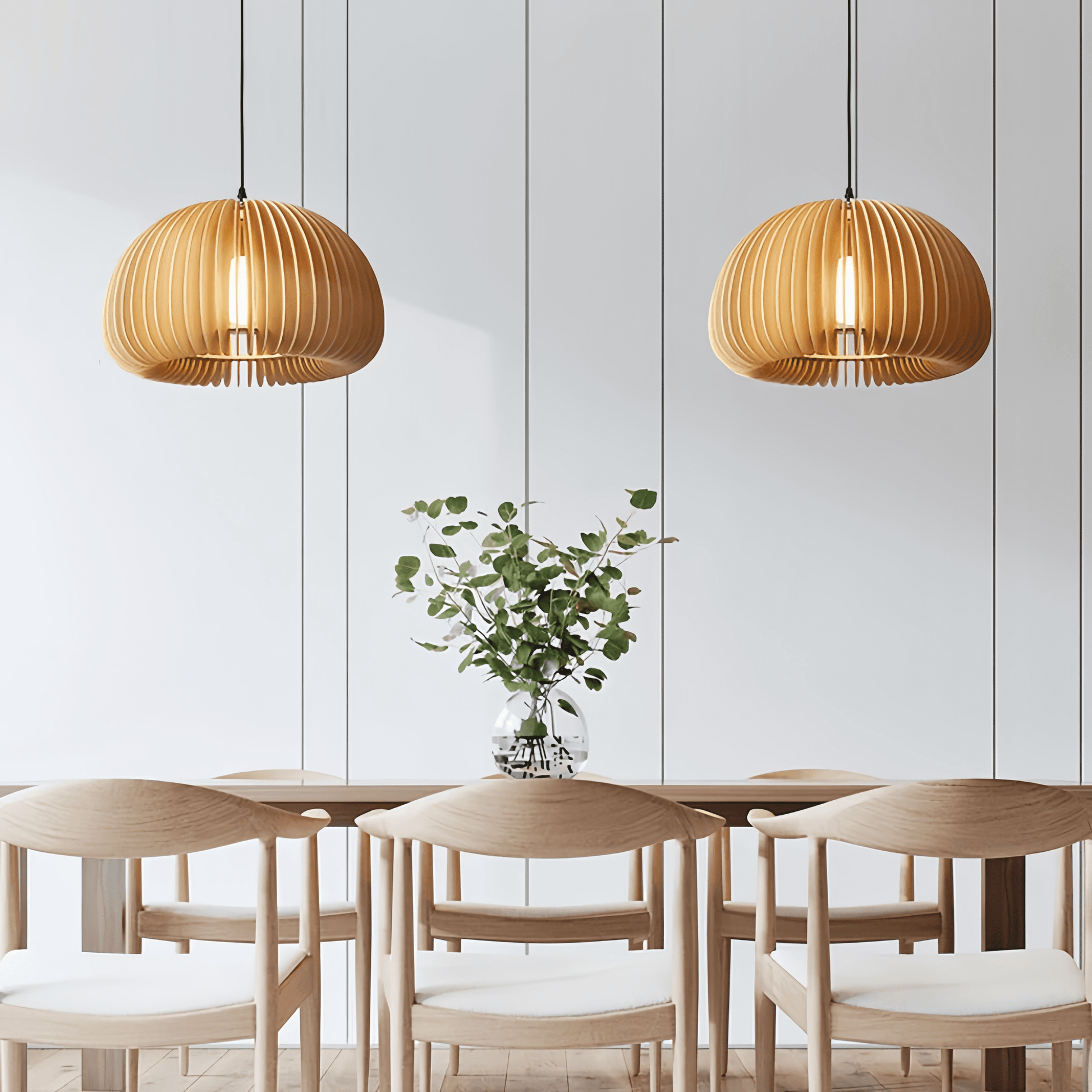 Customizable Wood Pendant Light: Adjustable Elegance