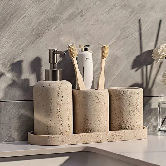 Travertine 4-Piece Bathroom Set 