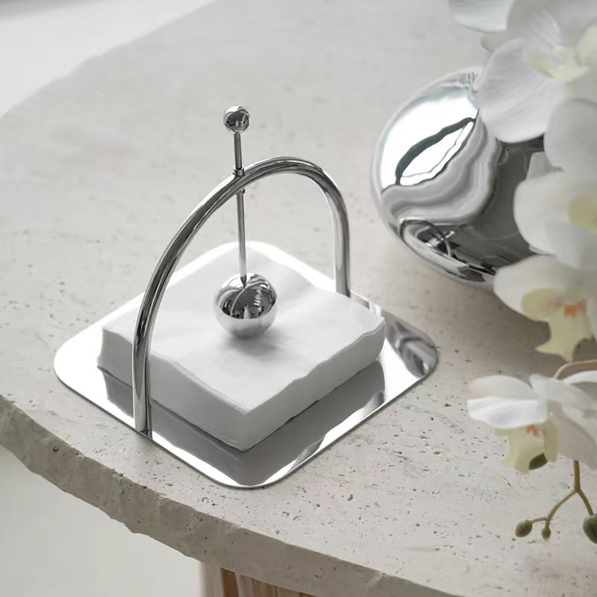 Tissue Holder - Decorative Stainless Steel Tissue Box for Living Room