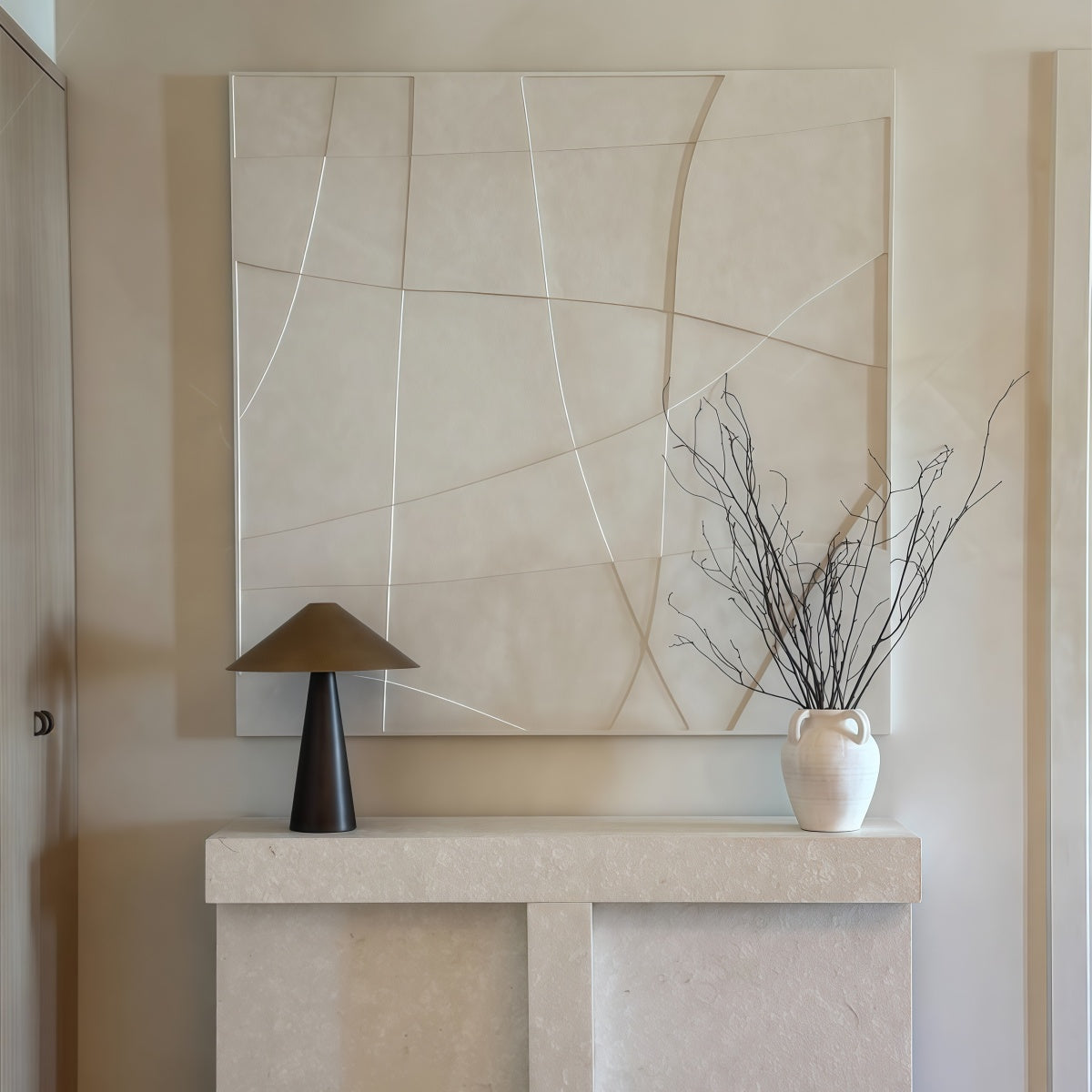 3D Wall Art Decor - Hand Painted Living Room Wood Carving Wall Art