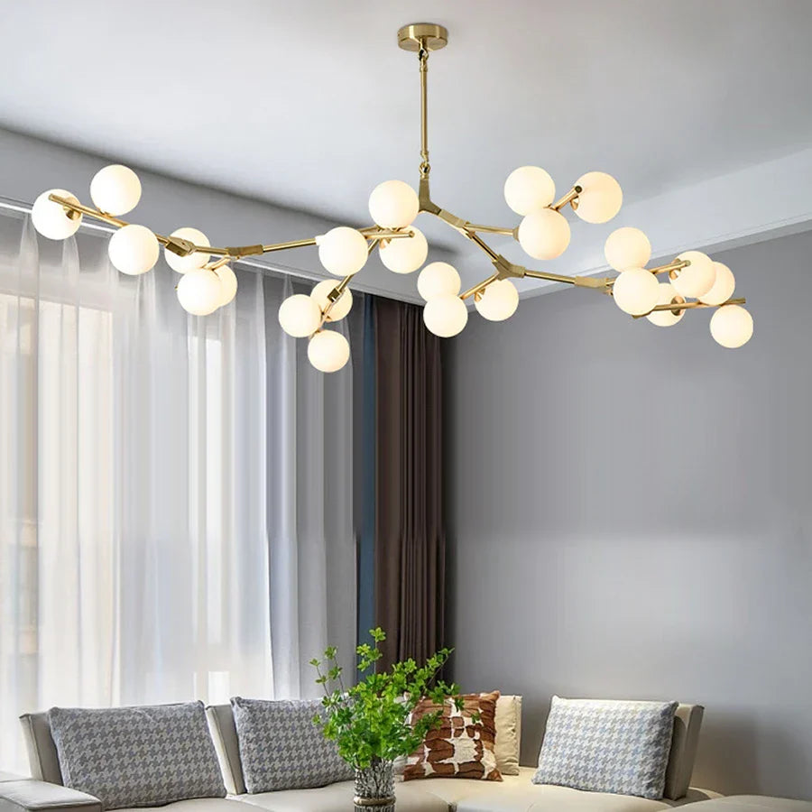 Gold Chandelier Light with Customizable Hang Rods