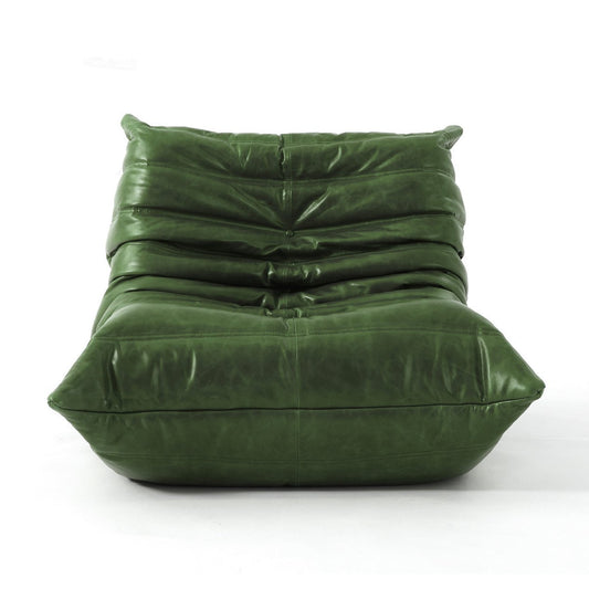 Green togo chair in oil wax leather