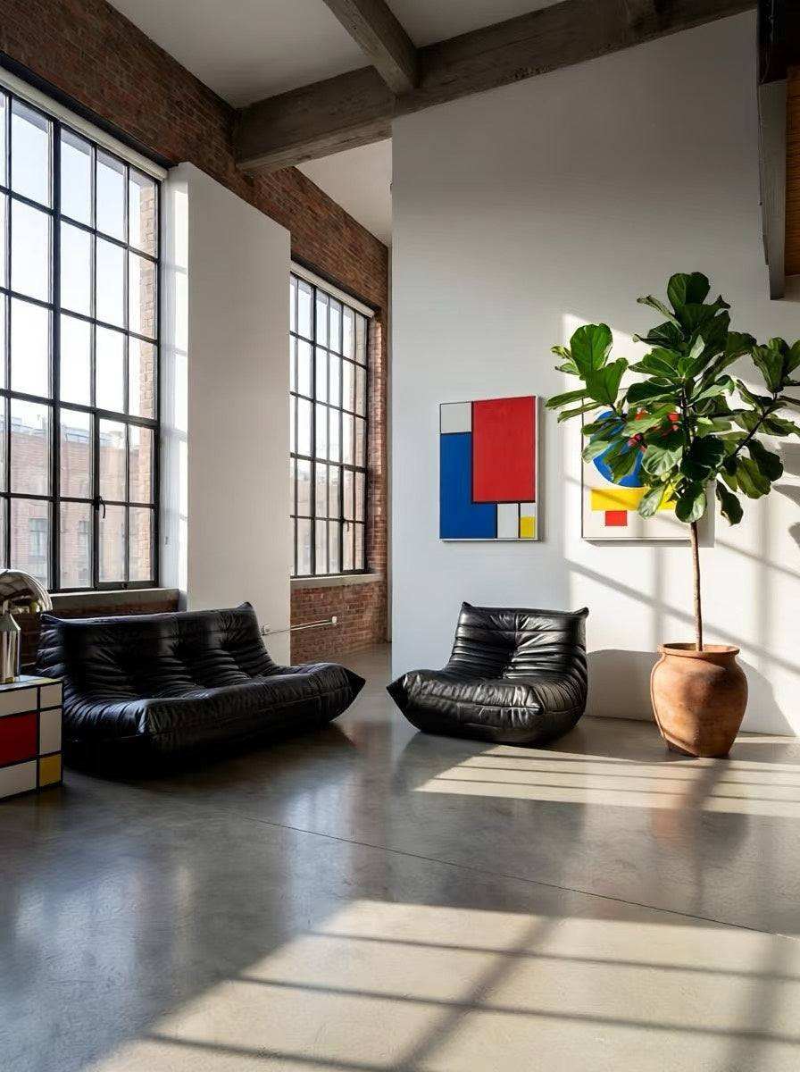 Ligne Roset Togo sofa - Luxurious Oil Wax Leather in Black