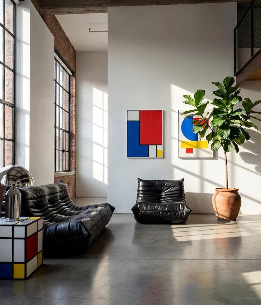 Ligne Roset Togo sofa Replica - Luxurious Oil Wax Leather in Black