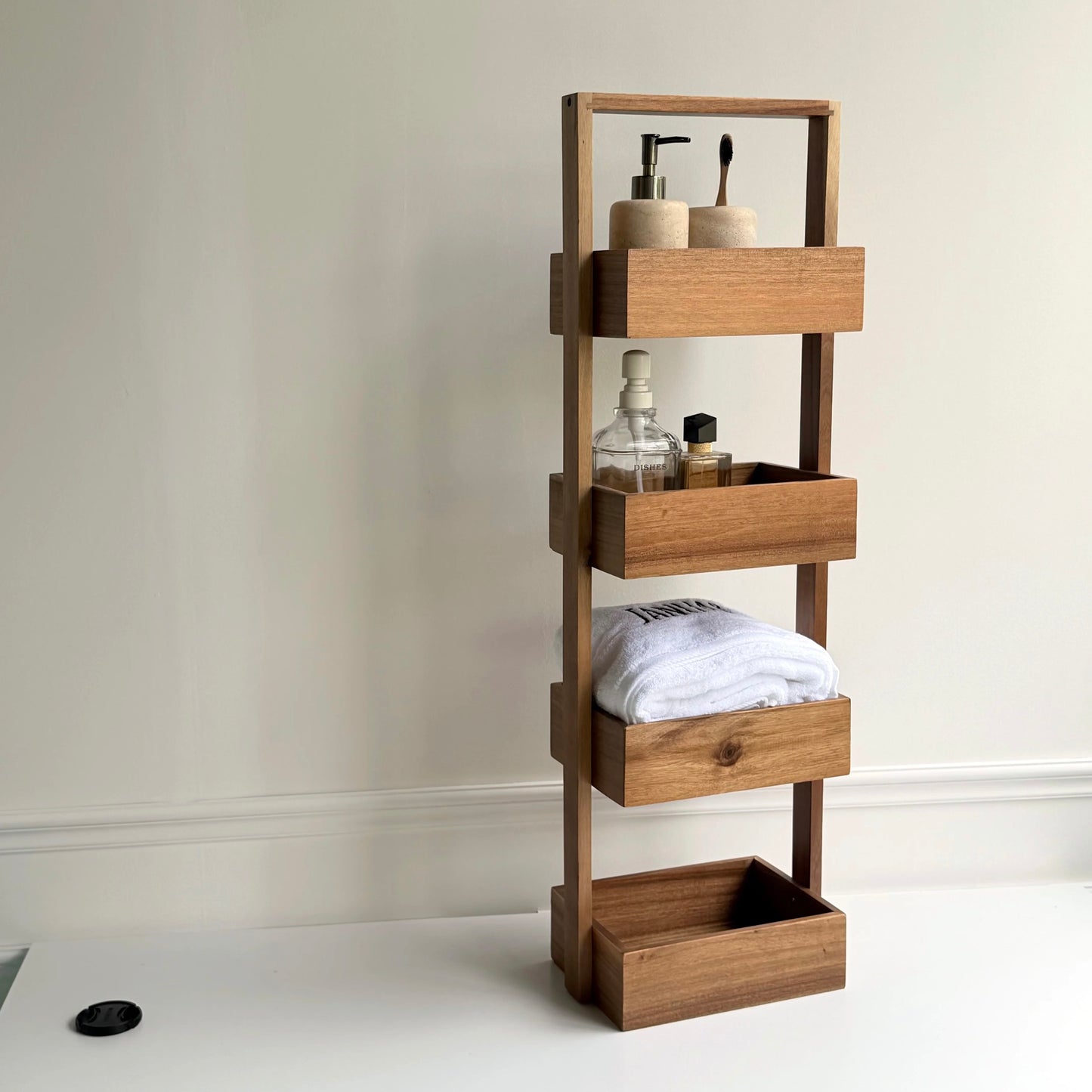 Four-Tier Multi-Layer Wooden Storage Rack for Kitchen, Bathroom & Snacks