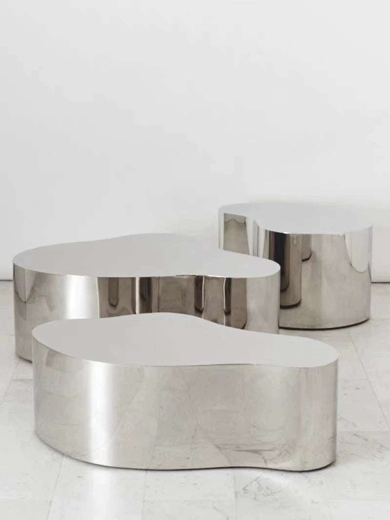 Nordic Minimalist Stainless Steel Display Table for Modern Interiors