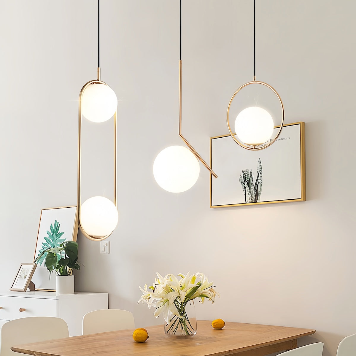 Gold Pendant Light - Elegant Brushed Gold Modern Pendant Lighting
