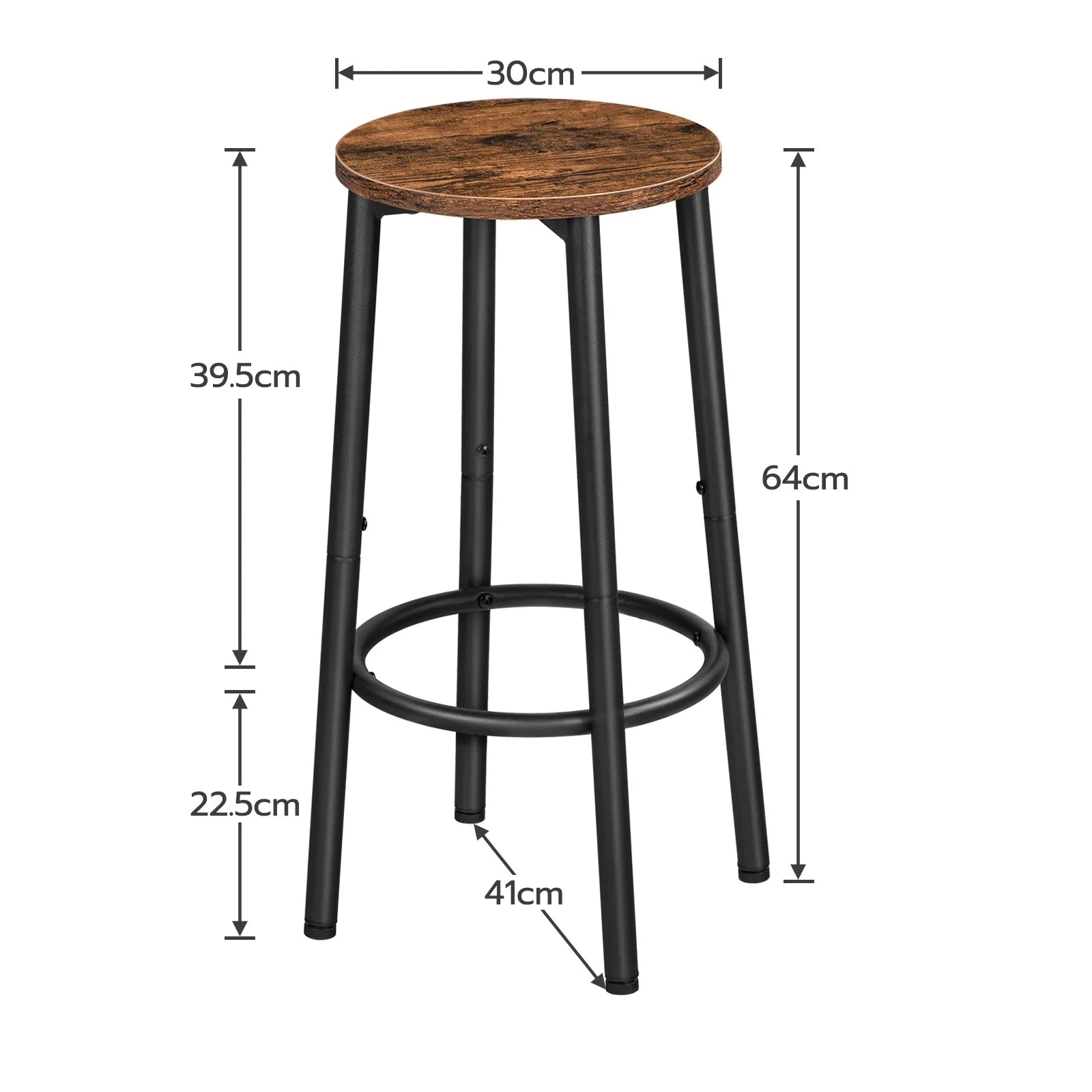 Kitchen Bar Stools with Footrest Set of 2 - motivodecor.com