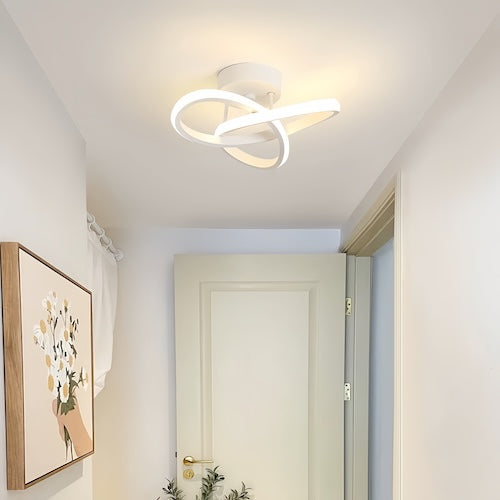 Modern LED ceiling chandelier lamp in ivory, ideal for stylish and energy-efficient home lighting.