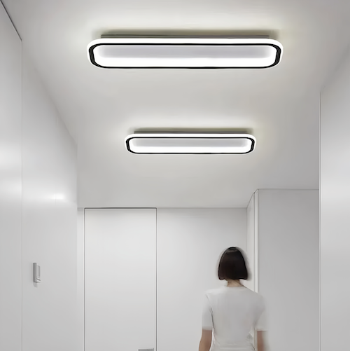 Modern LED ceiling lights illuminating a sleek living space - motivodecor.com