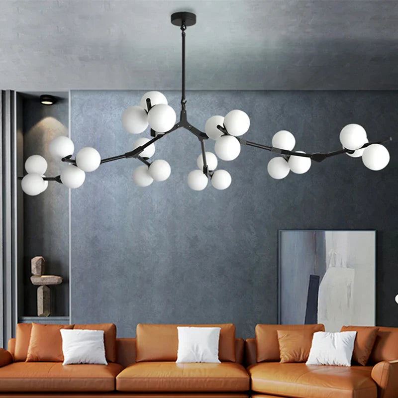 Black Gold Chandelier Light with Customizable Hang Rods - orangme.com