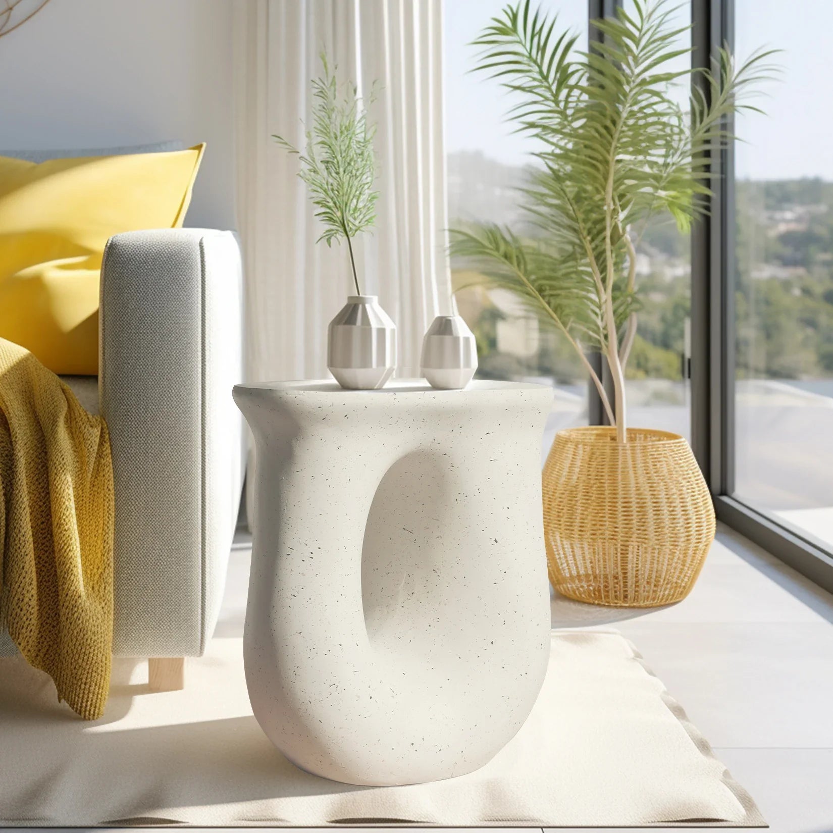 7" Pedestal Table Stand Cabin Decor | End Table & Plant Stand - motivodecor.com