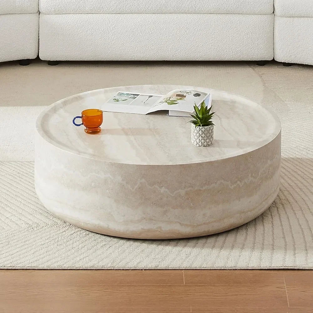 Round Marble Coffee Table | High Quality, Easy Clean, Space-Saving - motivodecor.com