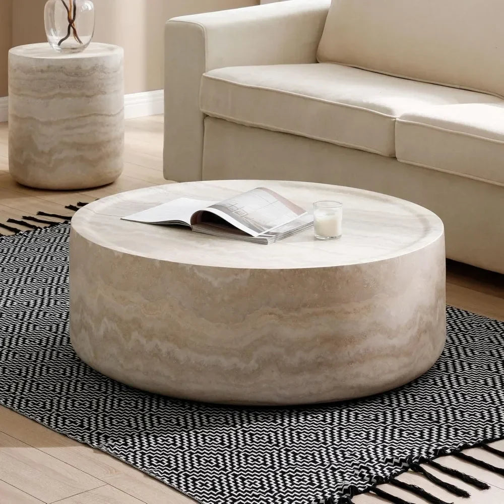 Round Marble Coffee Table | High Quality, Easy Clean, Space-Saving - motivodecor.com