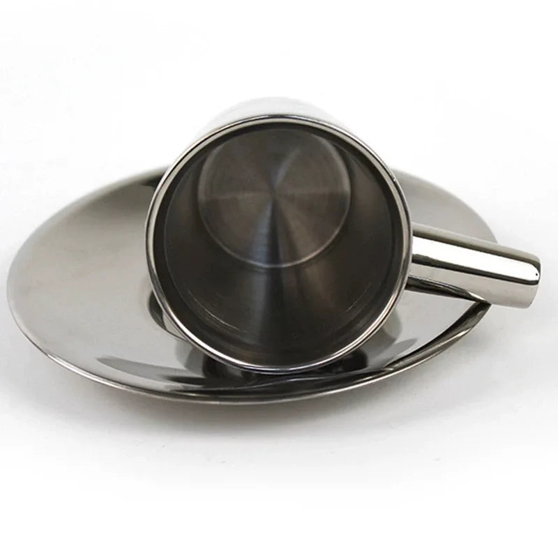 Coffee Cup - 304 Stainless Steel Double Espresso Cup 80ml - motivodecor.com