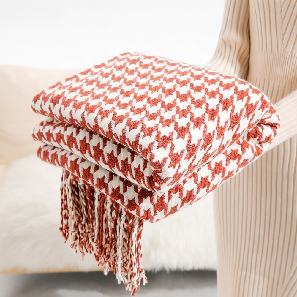 Red and White knit blanket