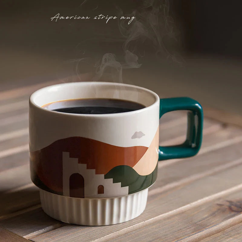 Retro Morandi Coffee Cup