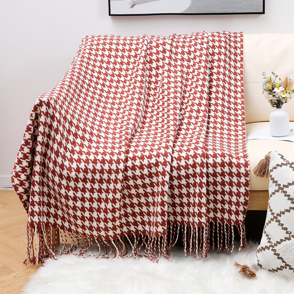 Red and White knit blanket