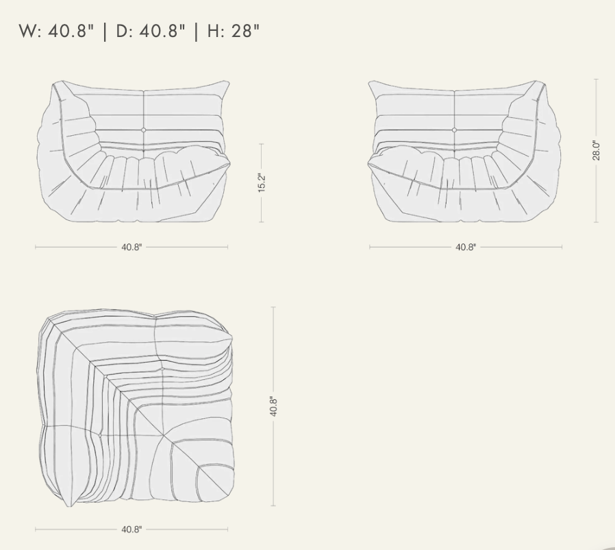 Corner Sofa - Togo Corduroy Sofa for Modern Living Spaces